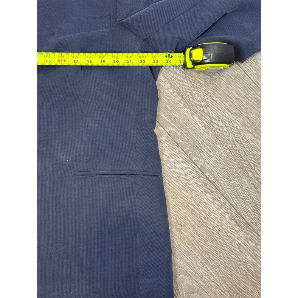 Haggar Black Label Mens 3 Button Blazer Sport Coat Slate Blue Jacket